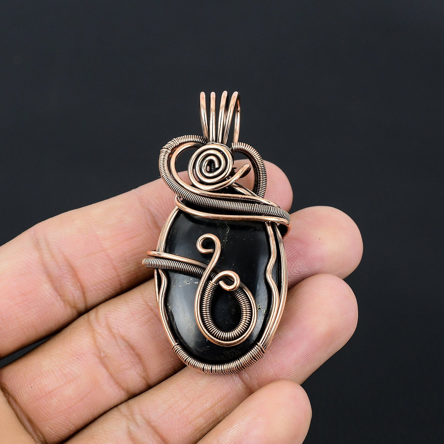 Black Shungite Gemstone Pendant