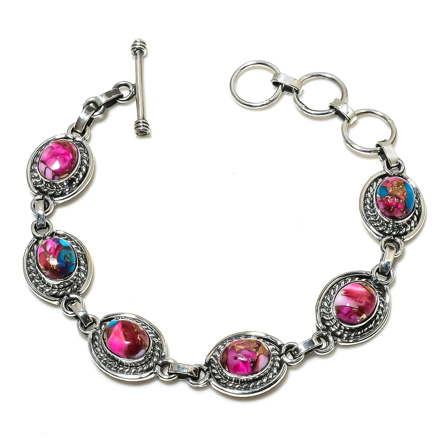 Turquoise Gemstone Silver Bracelet