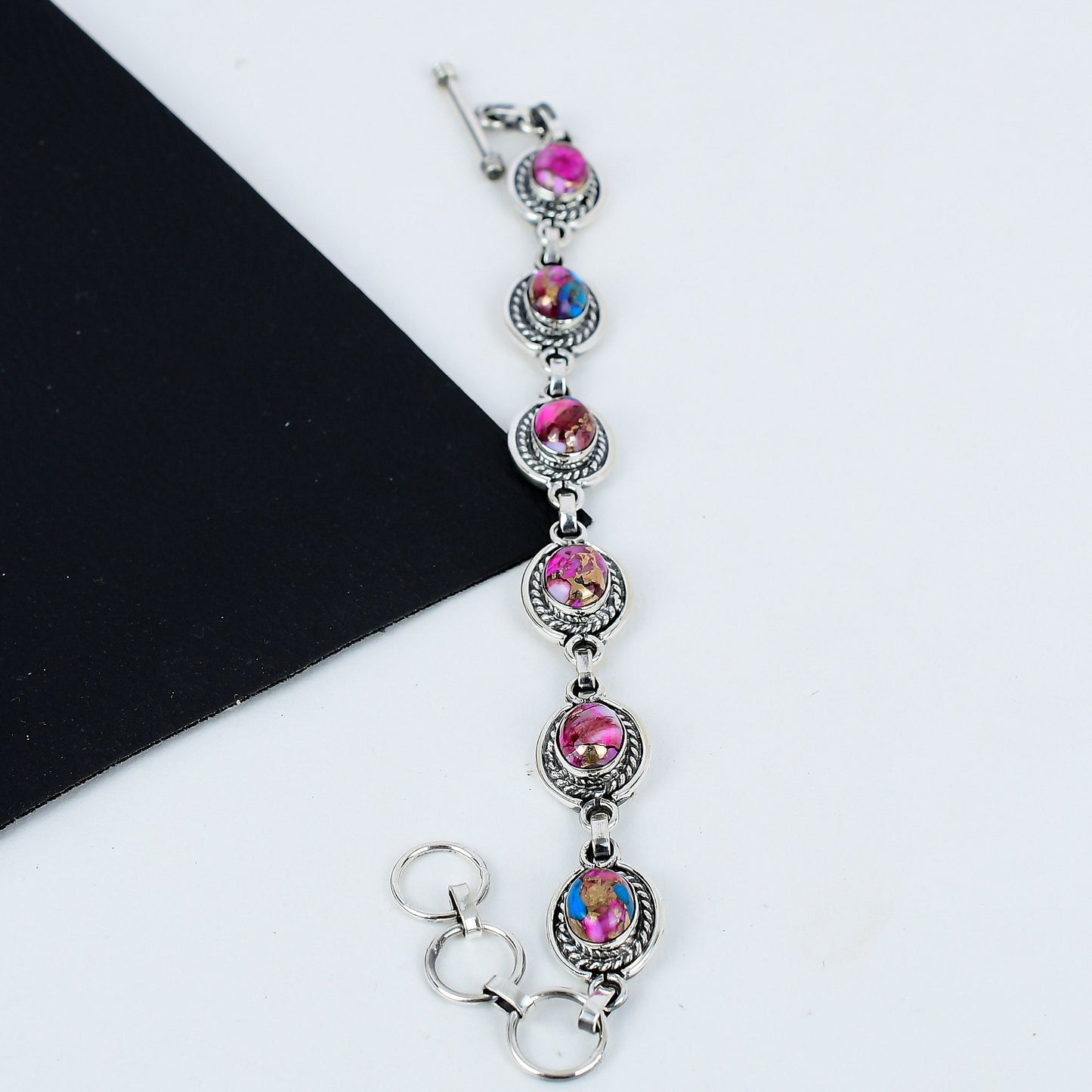 Turquoise Gemstone Silver Bracelet