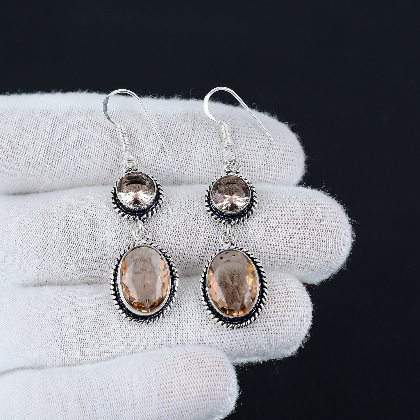 Pink Morganite Gemstone Earrings