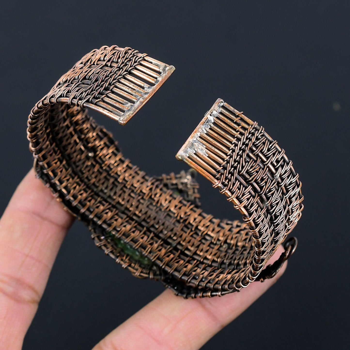 Green Amazonite Gemstone Cuff Bracelet