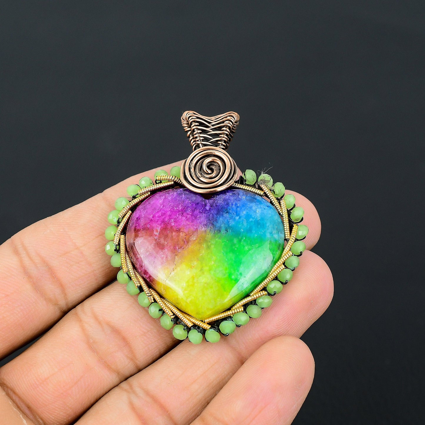 Rainbow Solar Quartz Gemstone Pendant