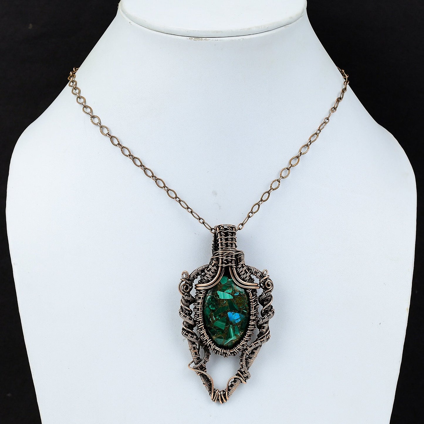 Green Malachite Gemstone Pendant