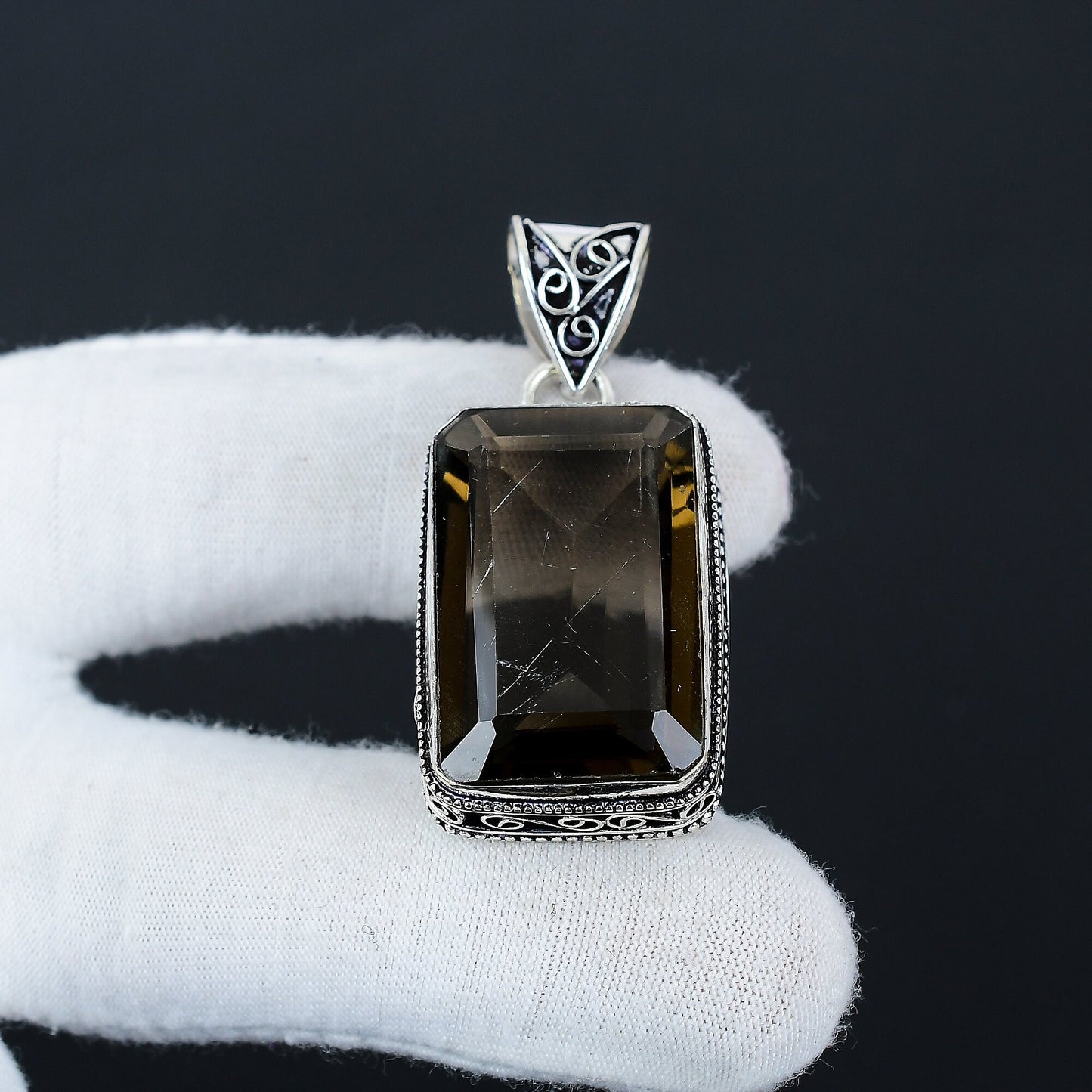 Smoky Brown Topaz Gemstone Pendant