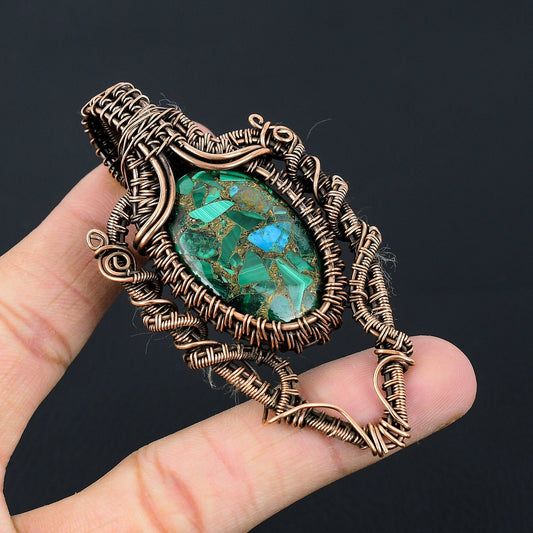 Green Malachite Gemstone Pendant