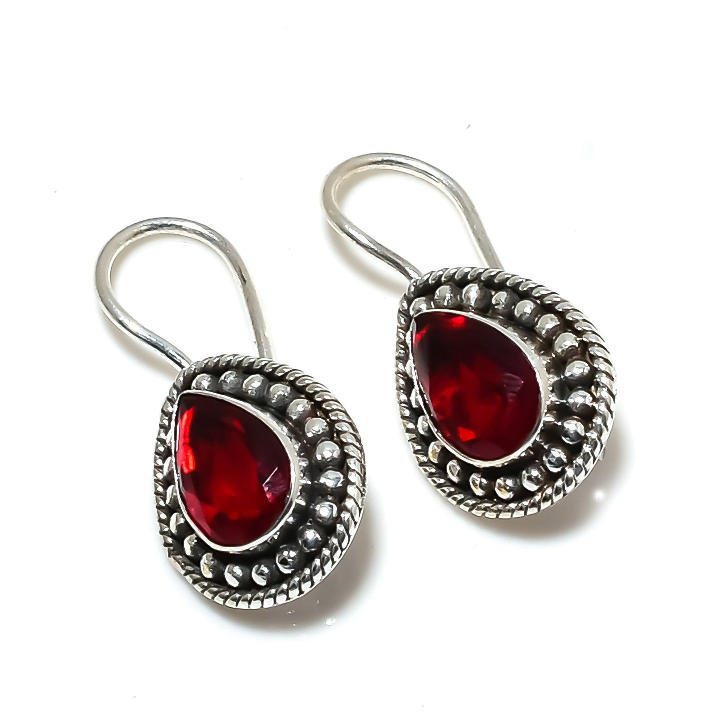 Red Garnet Gemstone Earrings