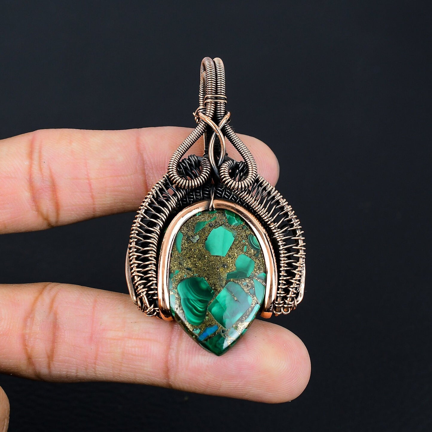 Green Malachite Gemstone Pendant