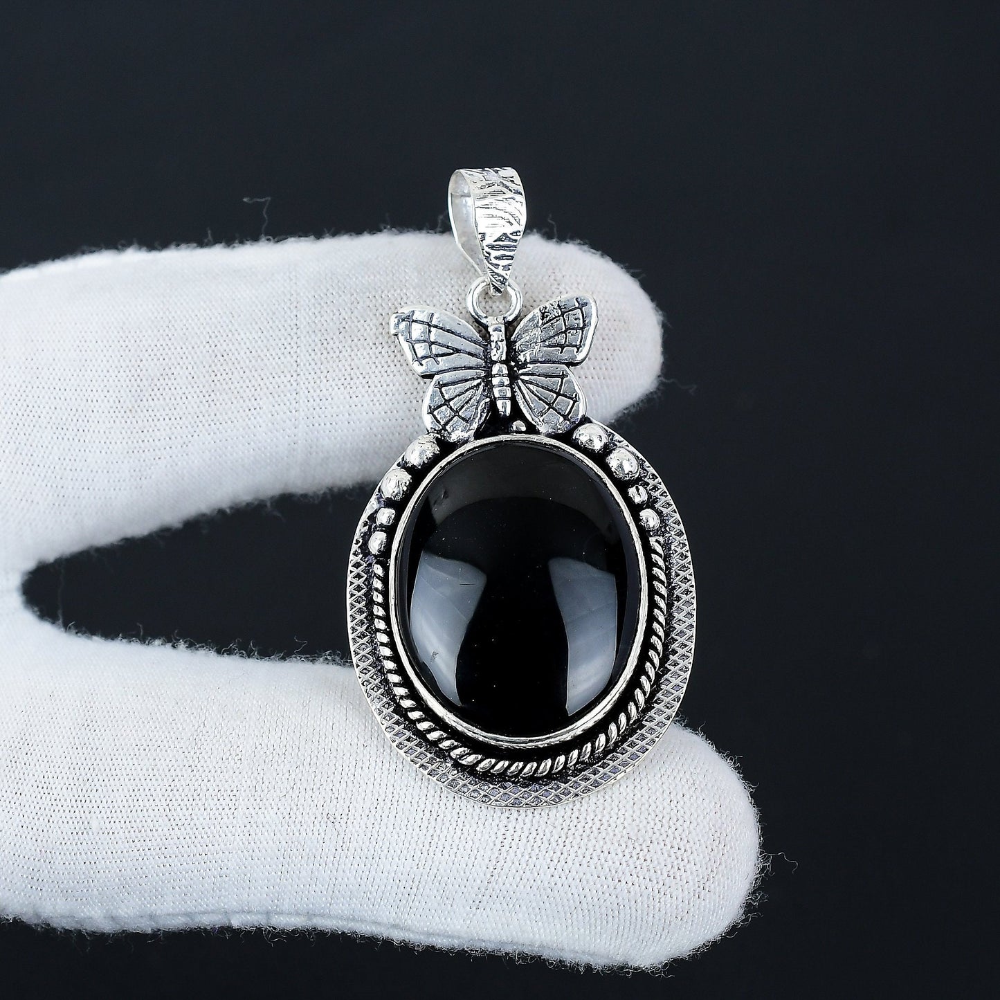 Black Onyx Gemstone Pendant