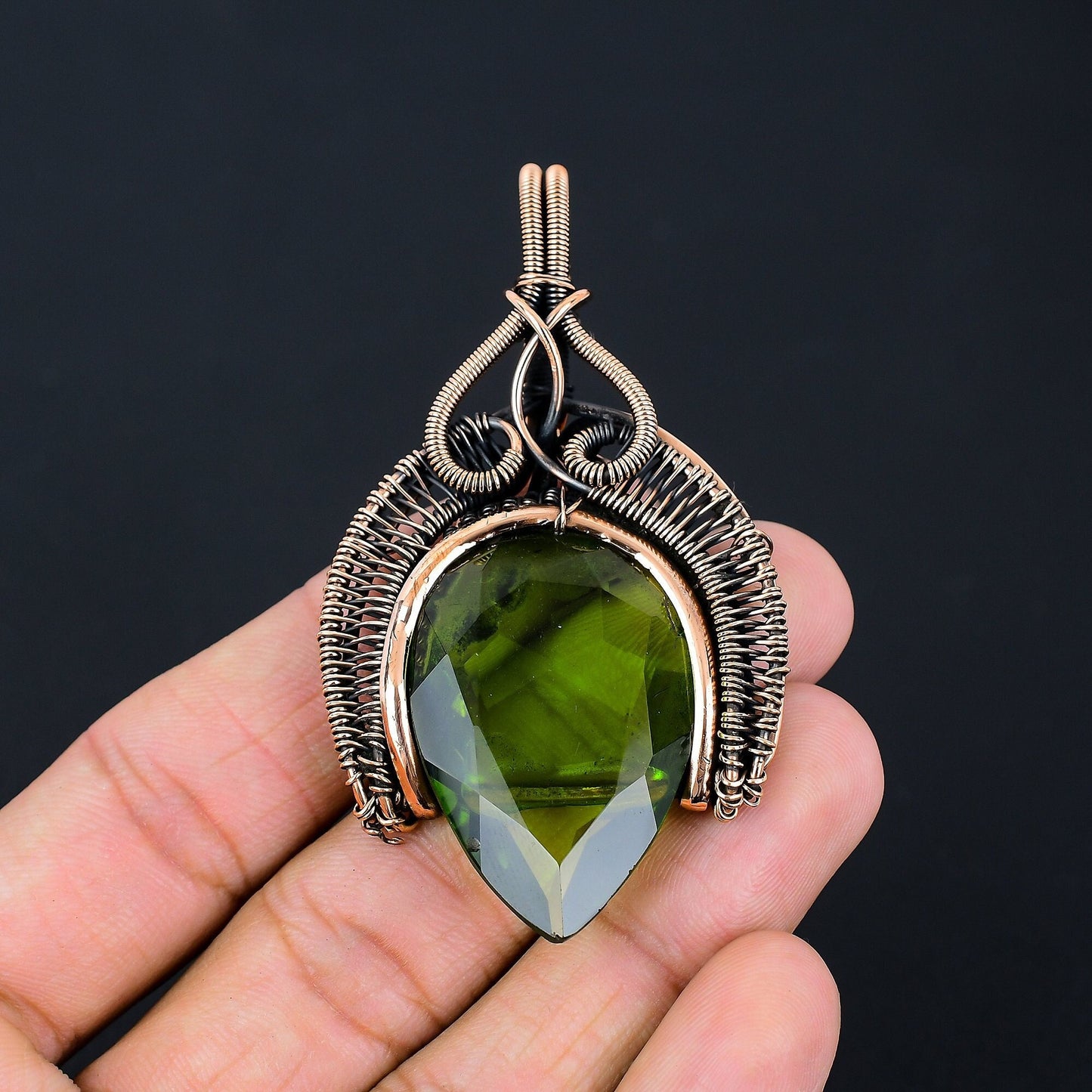Green Peridot Gemstone Pendant