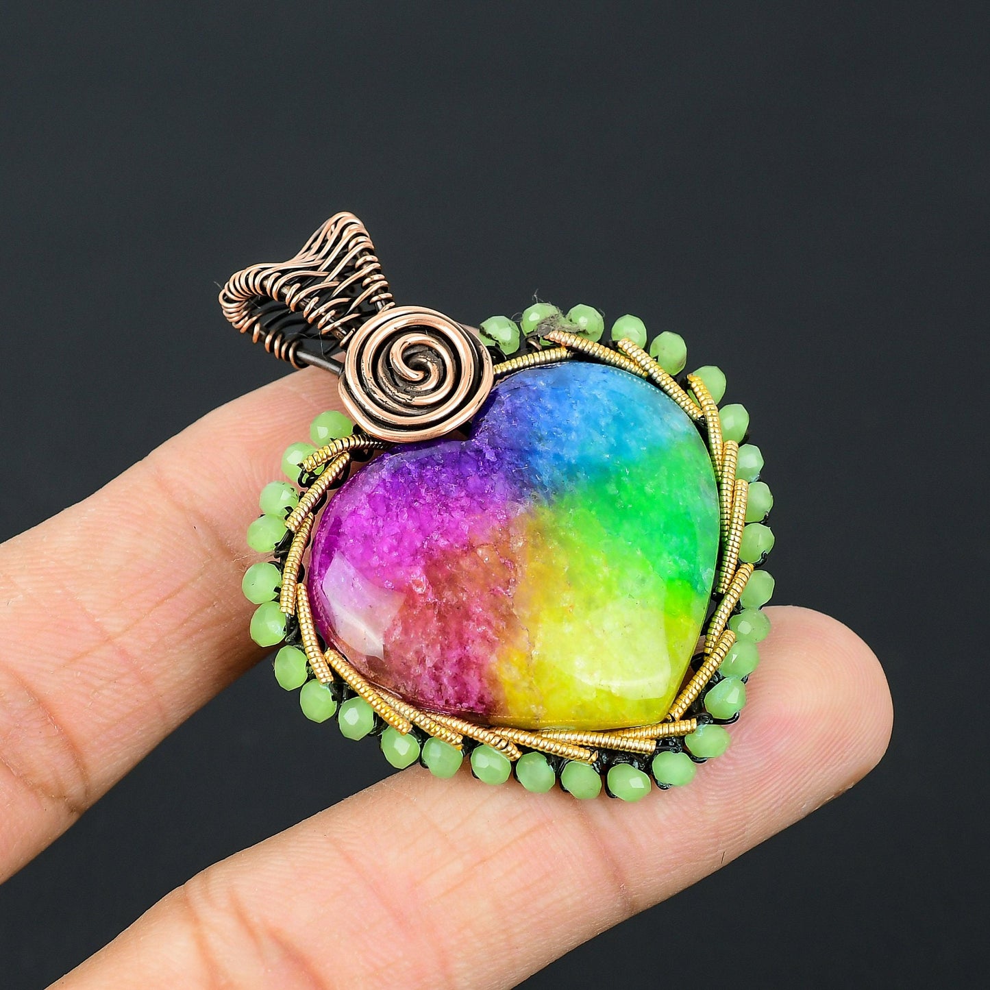 Rainbow Solar Quartz Gemstone Pendant