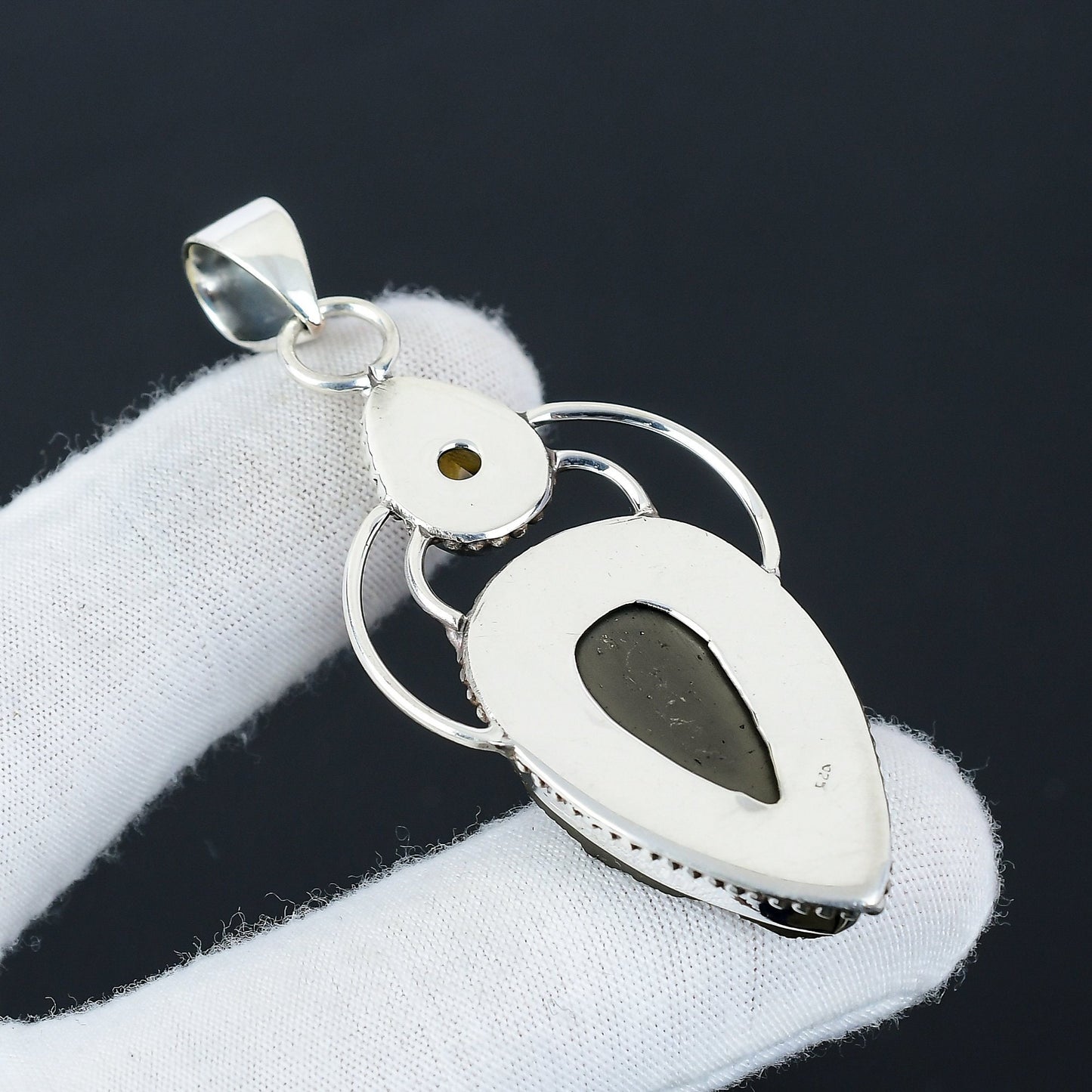 Black Tourmaline & Honey Topaz Pendant