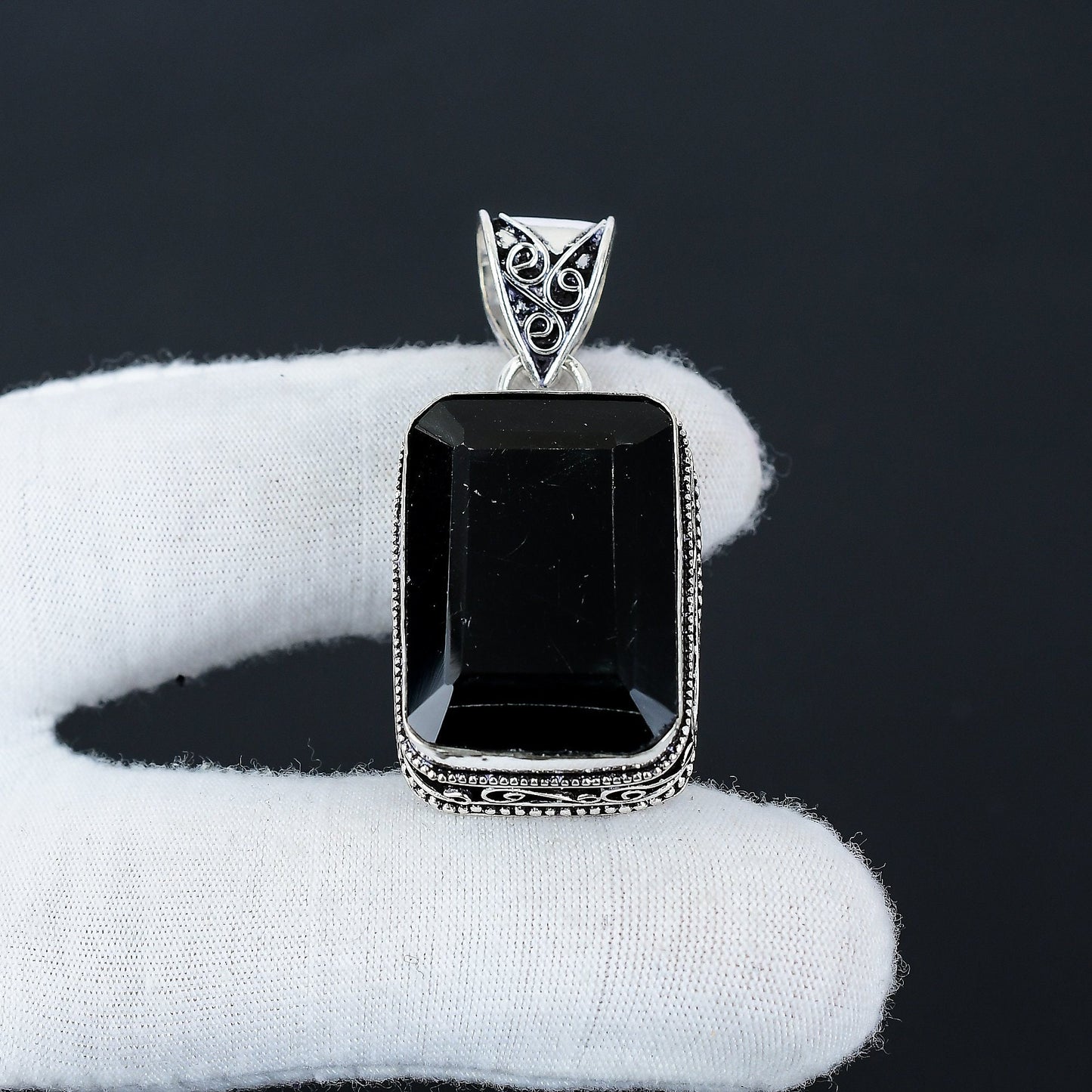 Black Spinel Gemstone Pendant