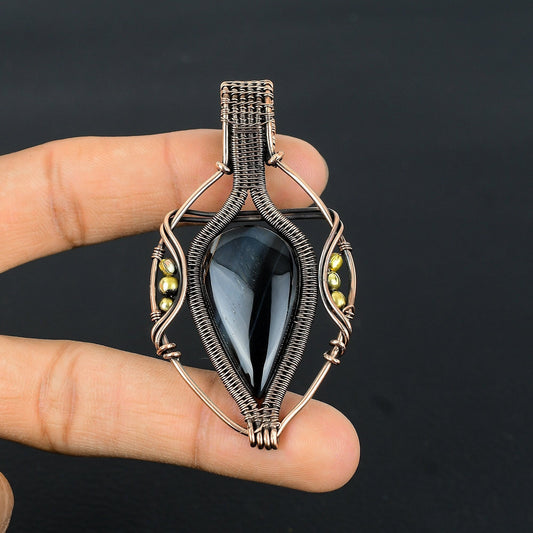 Blue Tiger Eye Gemstone Pendant