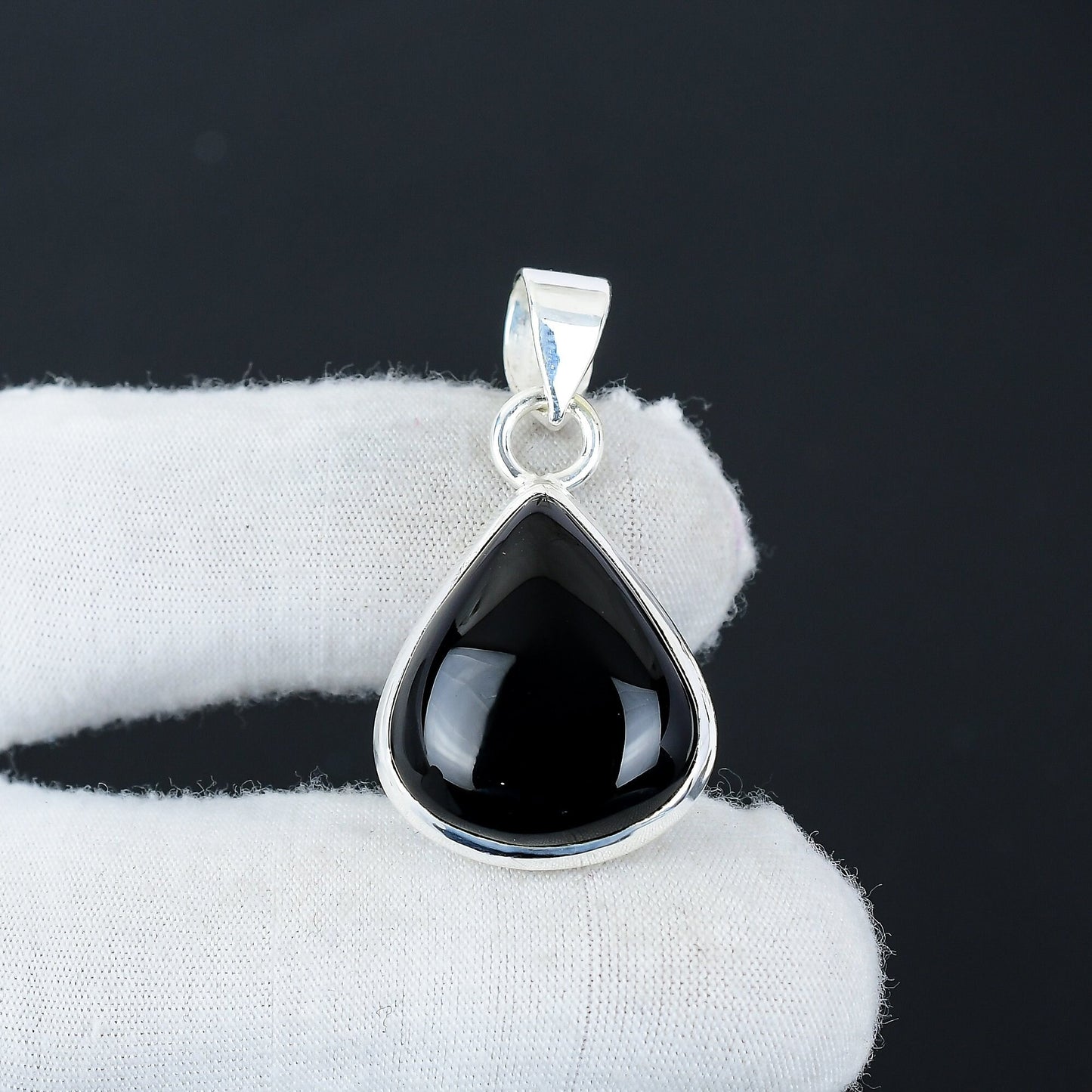 Black Onyx Gemstone Pendant