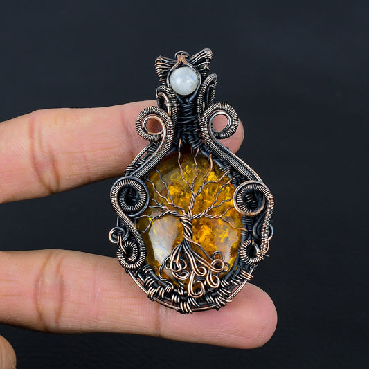 Golden Amber Gemstone Pendant