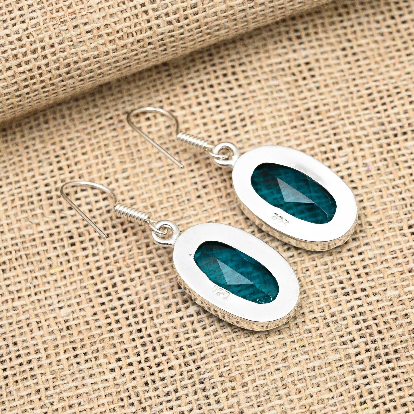 Indicolite Tourmaline Silver Earrings