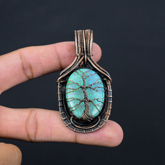 Blue Triplet Opal Gemstone Pendant