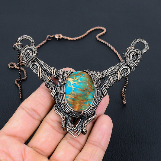 Blue Sea Sediment Gemstone Necklace