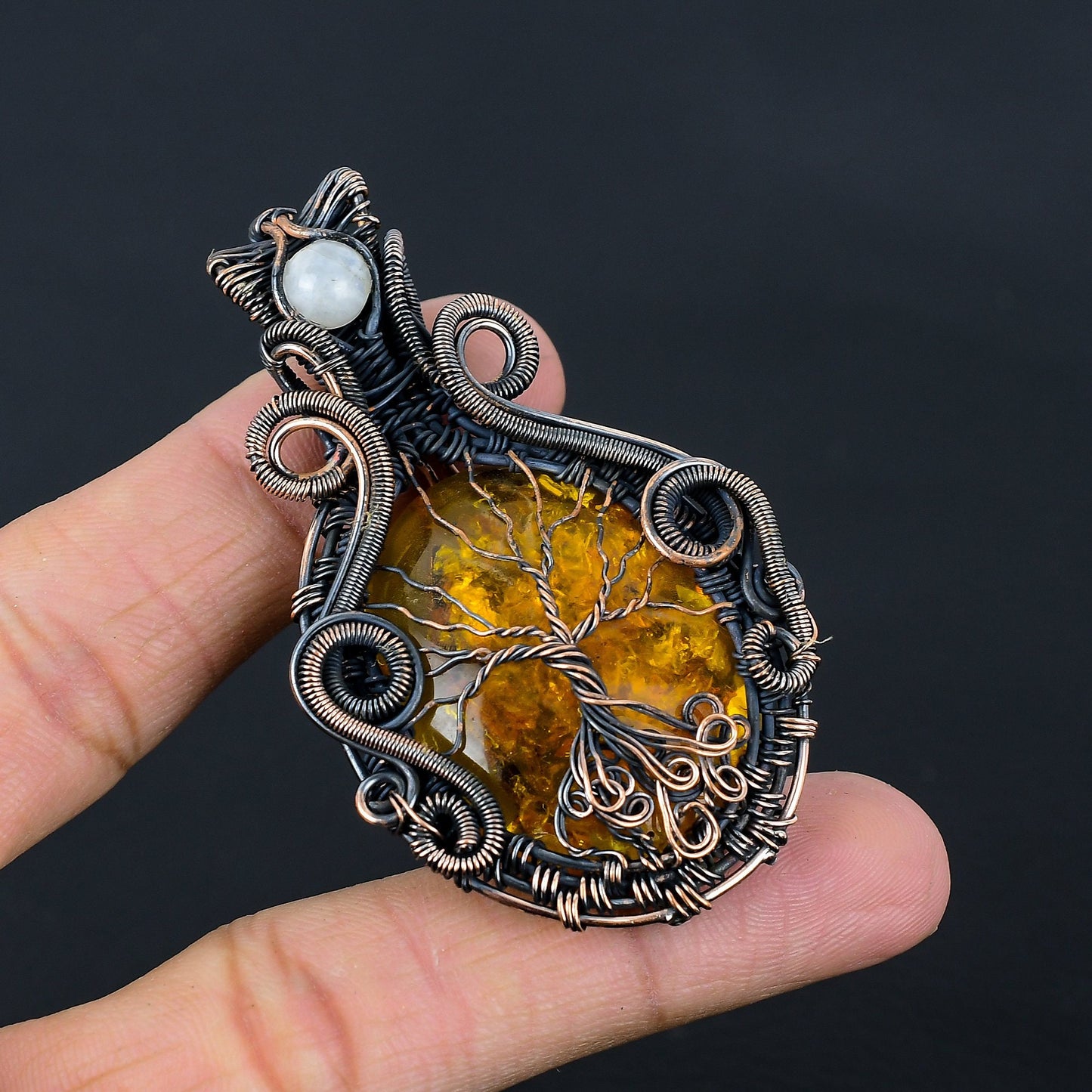 Golden Amber Gemstone Pendant