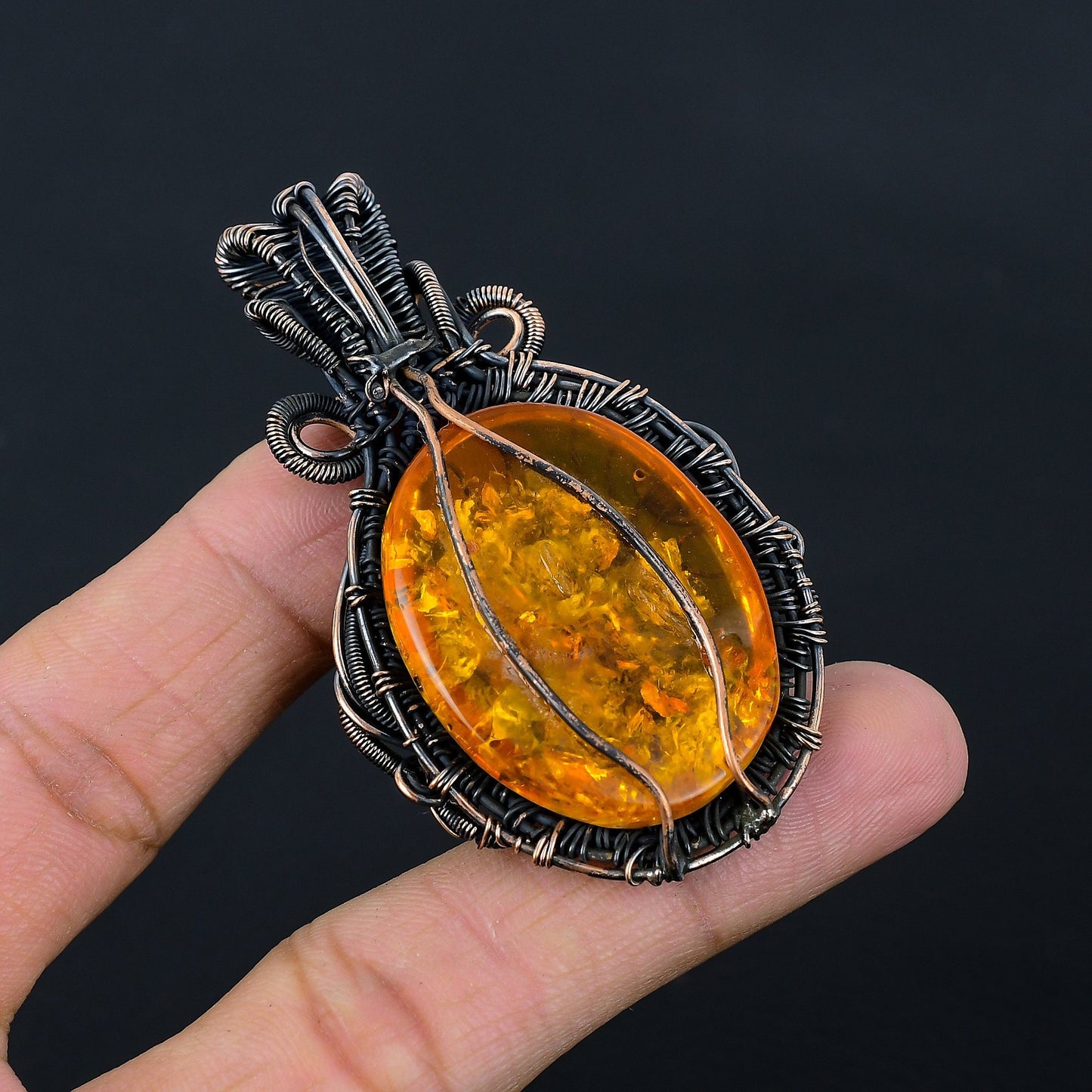 Golden Amber Gemstone Pendant