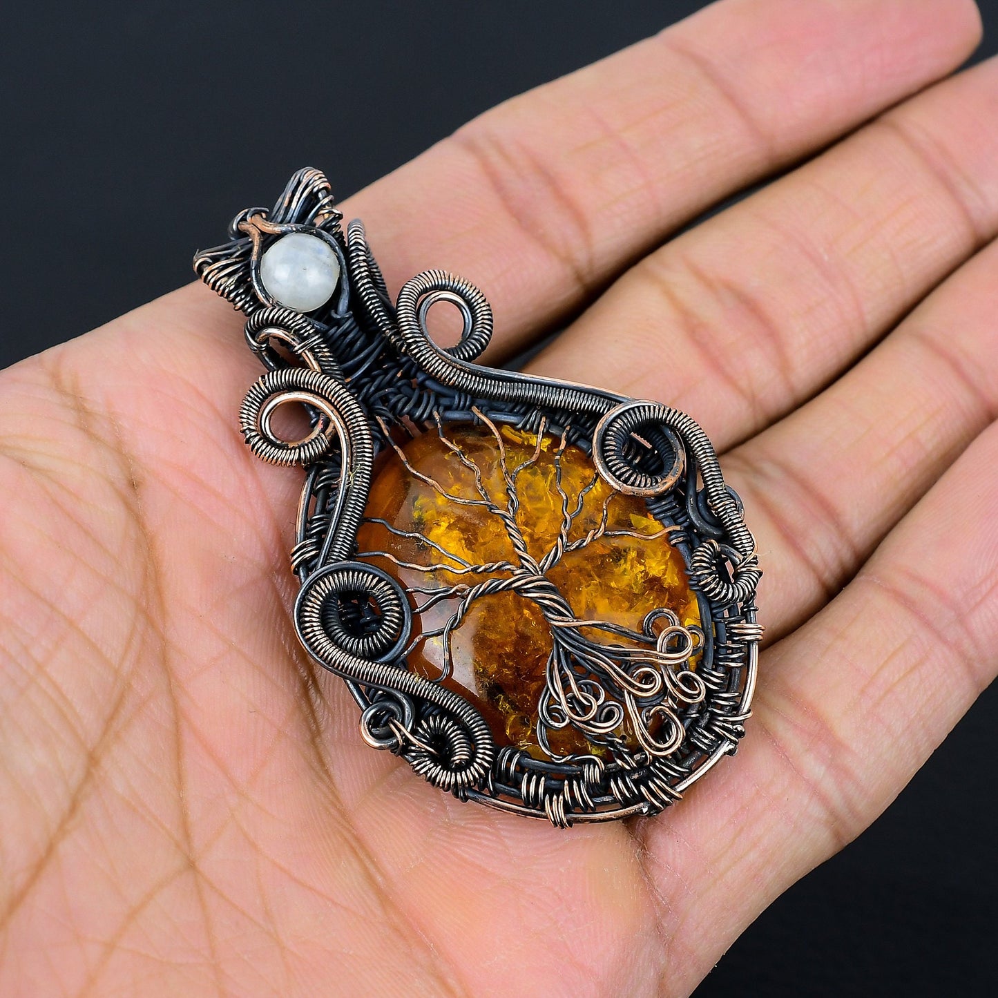 Golden Amber Gemstone Pendant