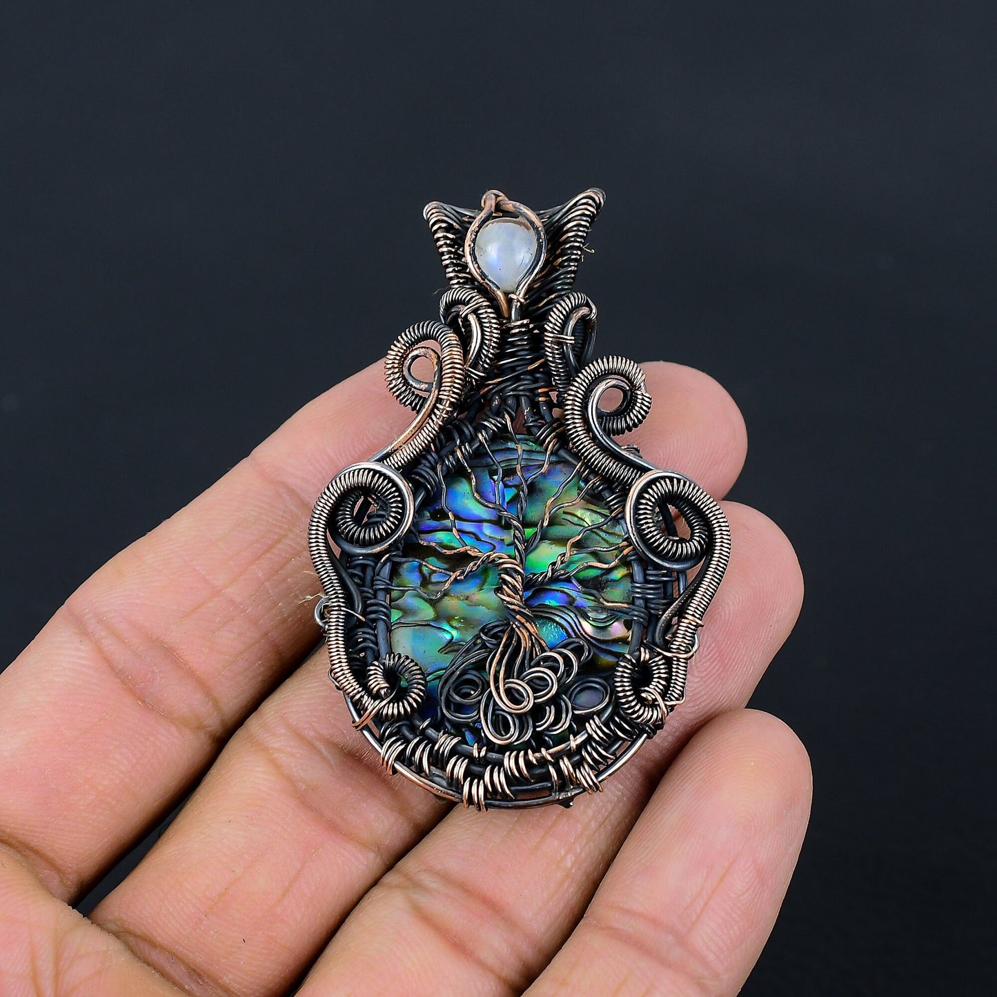 Iridescent Abalone Gemstone Pendant