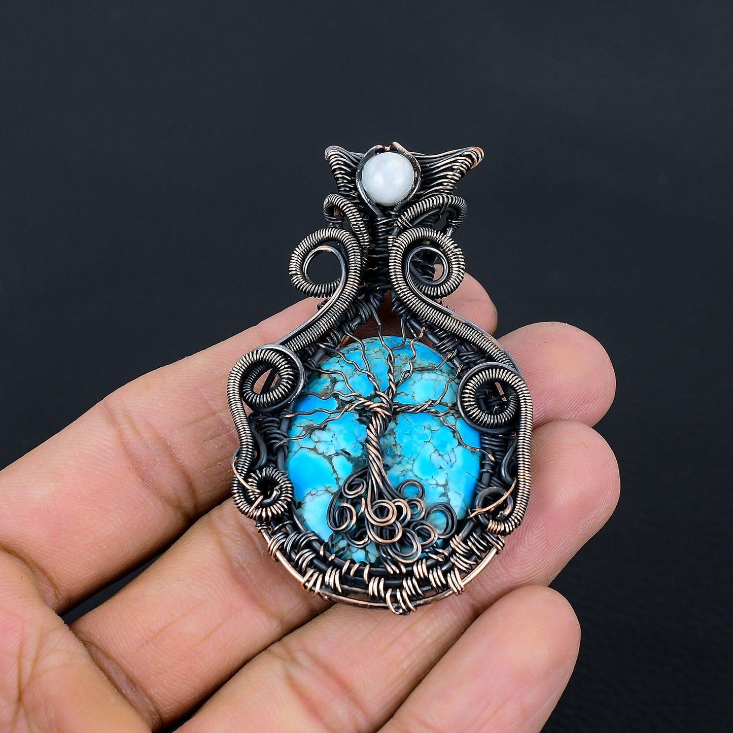 Turquoise Tree of Life Gemstone Pendant