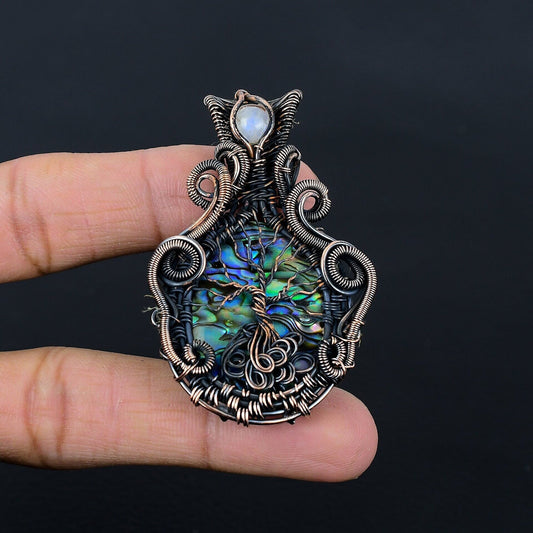 Iridescent Abalone Gemstone Pendant