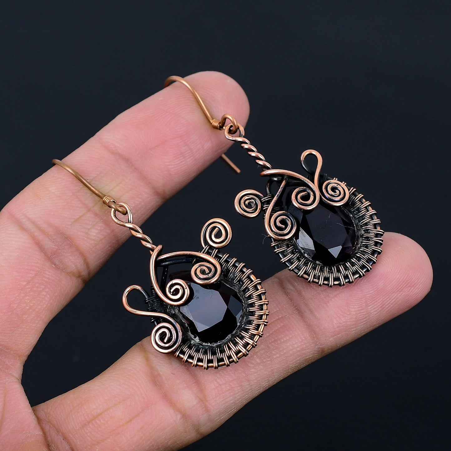 Black Spinel Gemstone Earrings