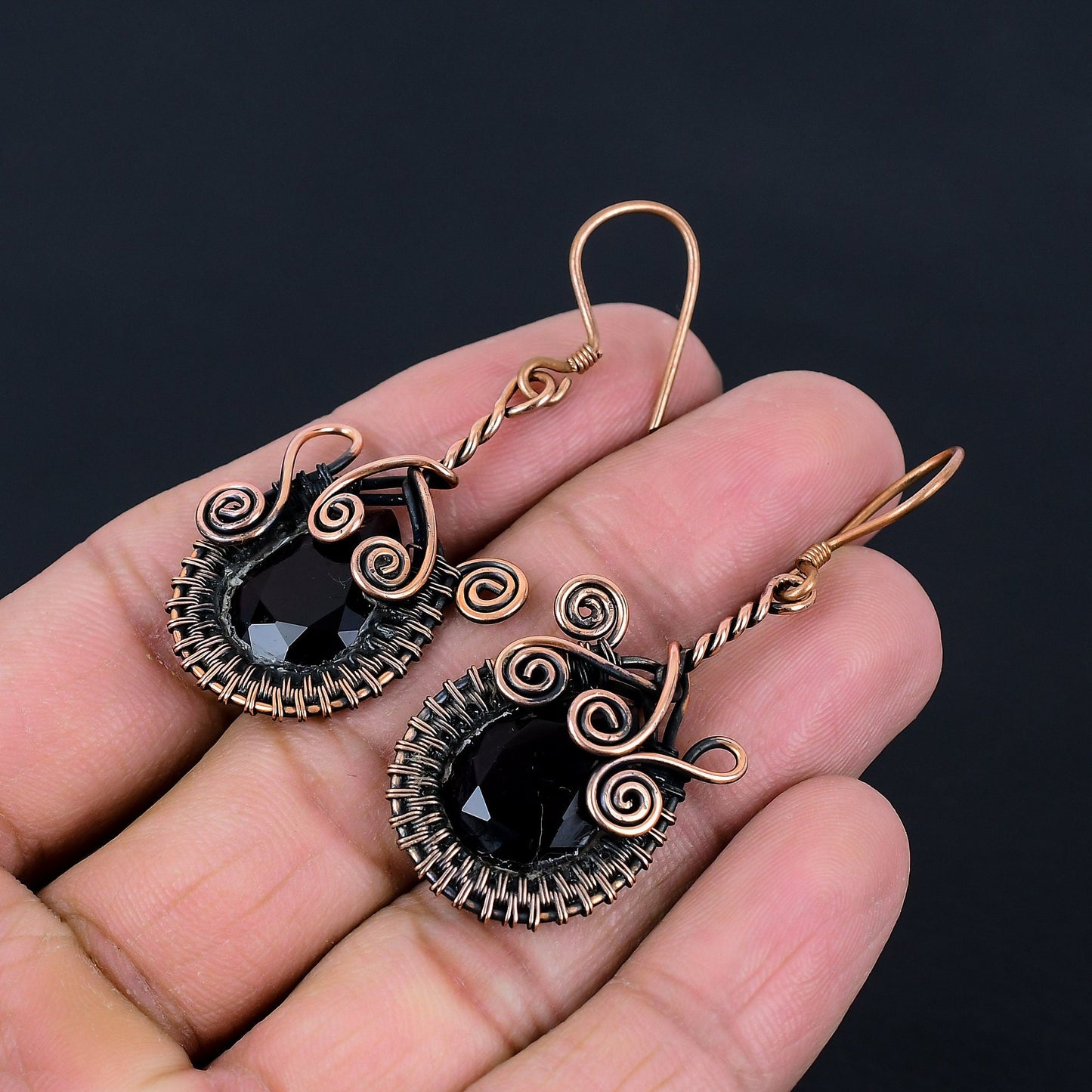 Black Spinel Gemstone Earrings