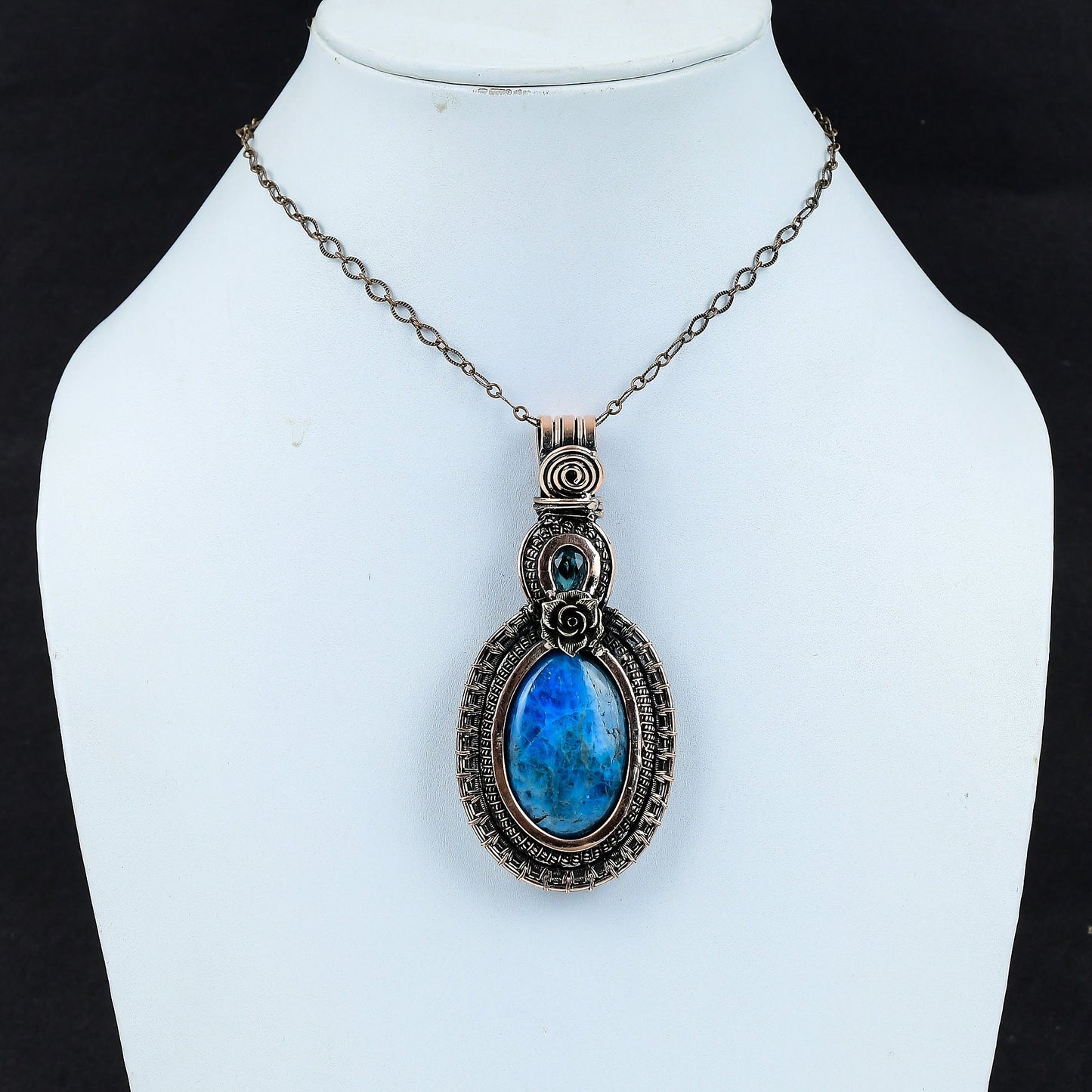 Neon Blue Apatite Gemstone Pendant