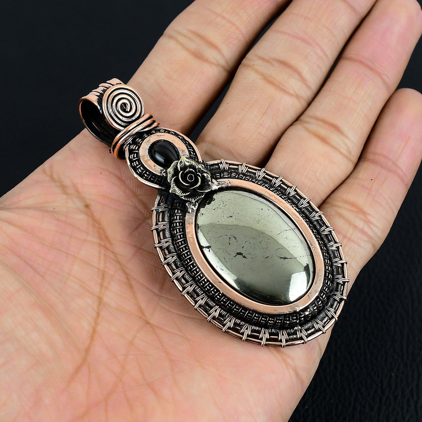 Gold Pyrite Gemstone Pendant