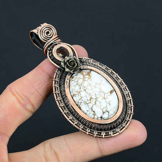 Brown & White Wild Horse Jasper Gemstone Pendant