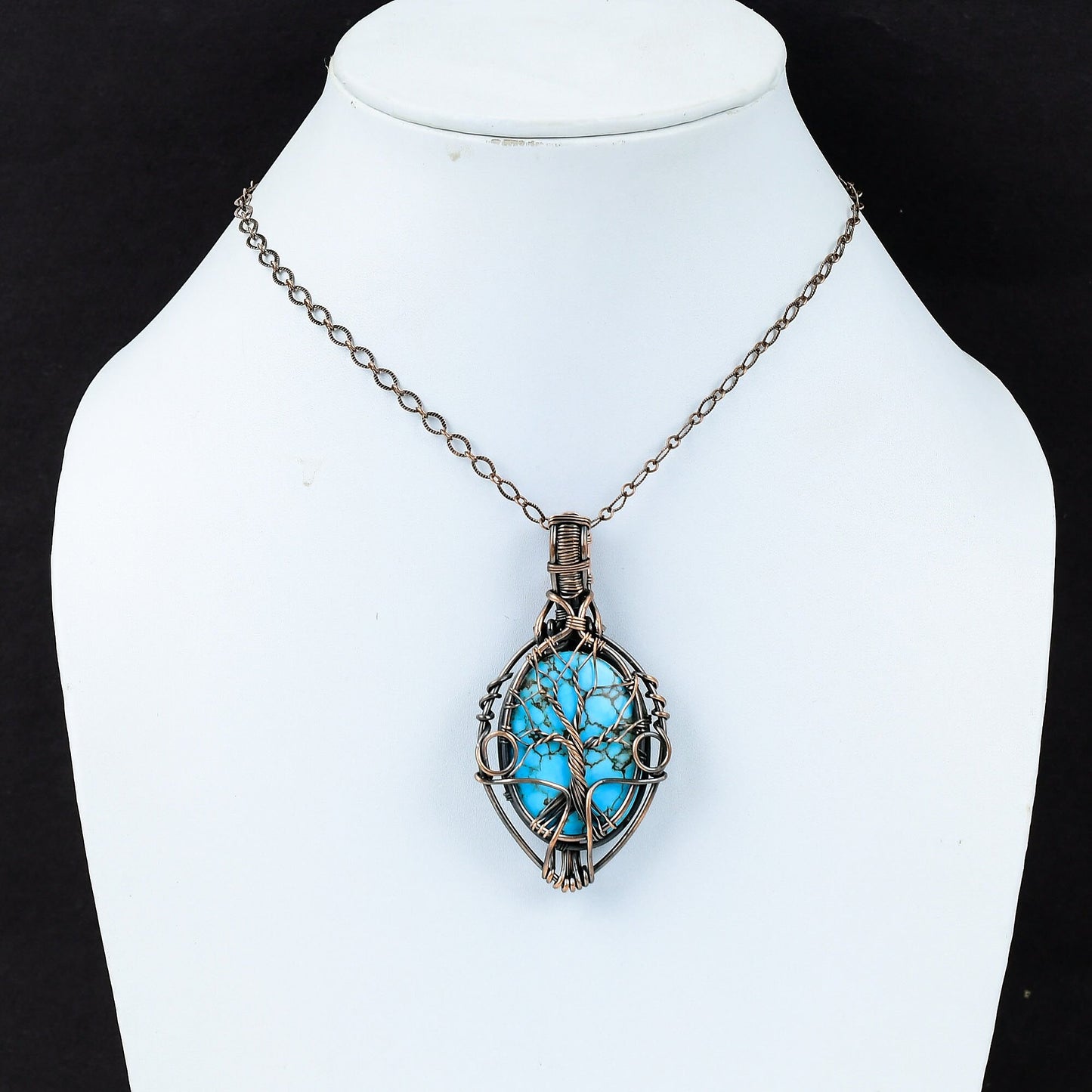 Turquoise Gemstone Tree of Life Pendant