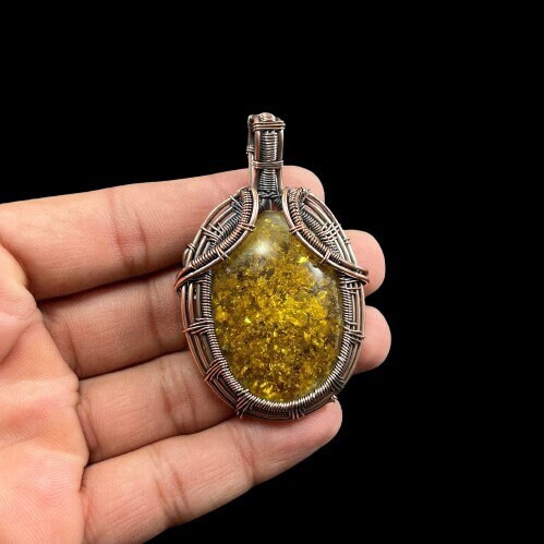 Golden Amber Gemstone Pendant