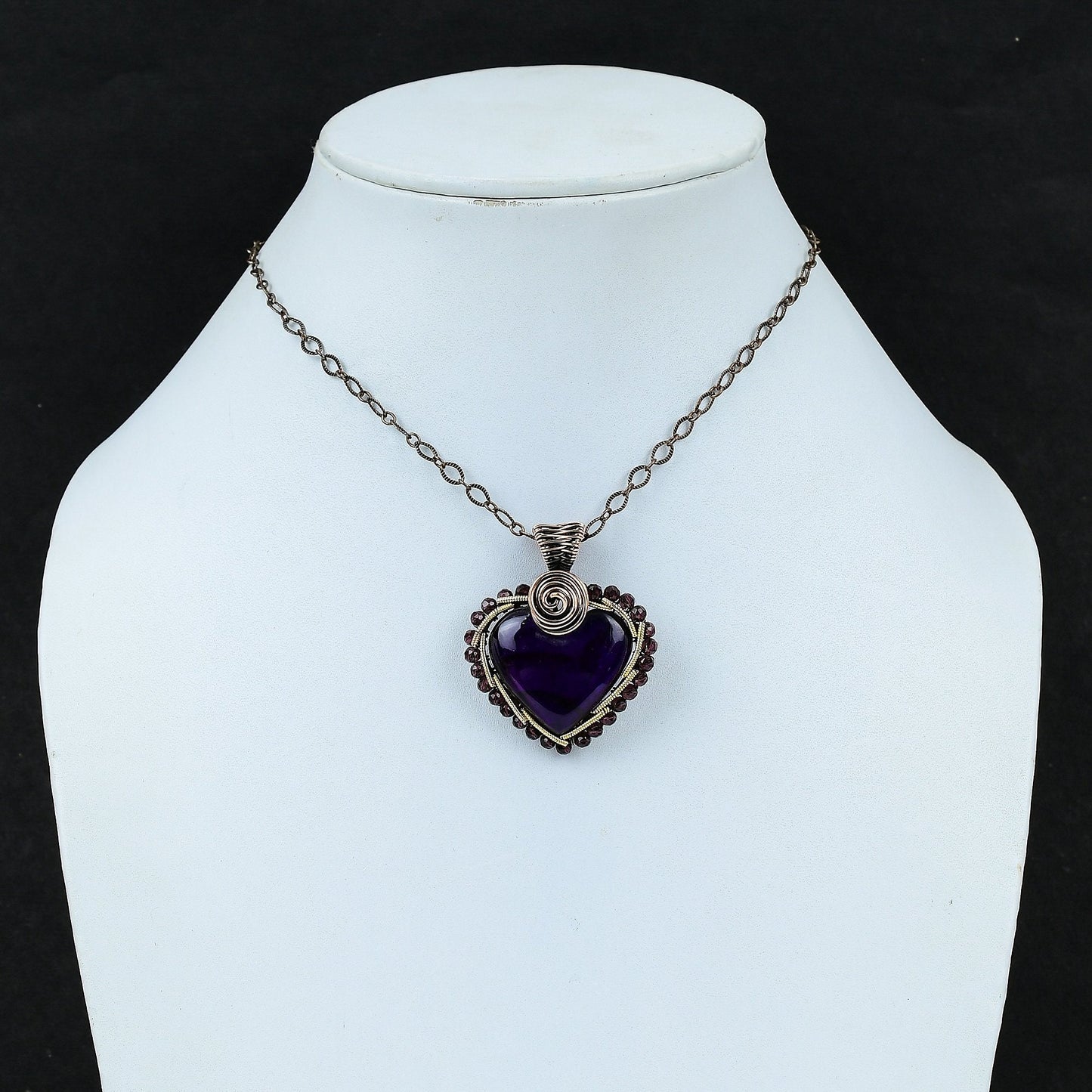 Purple Flash Labradorite Heart Gemstone Pendant