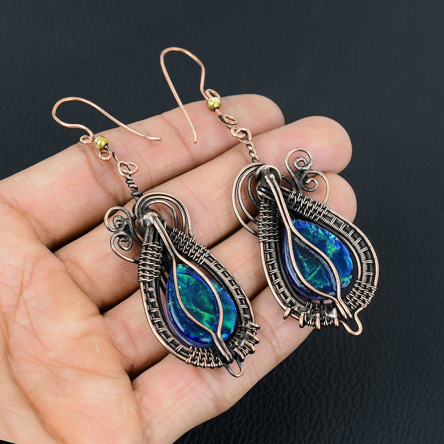 Blue Opal Gemstone Earrings