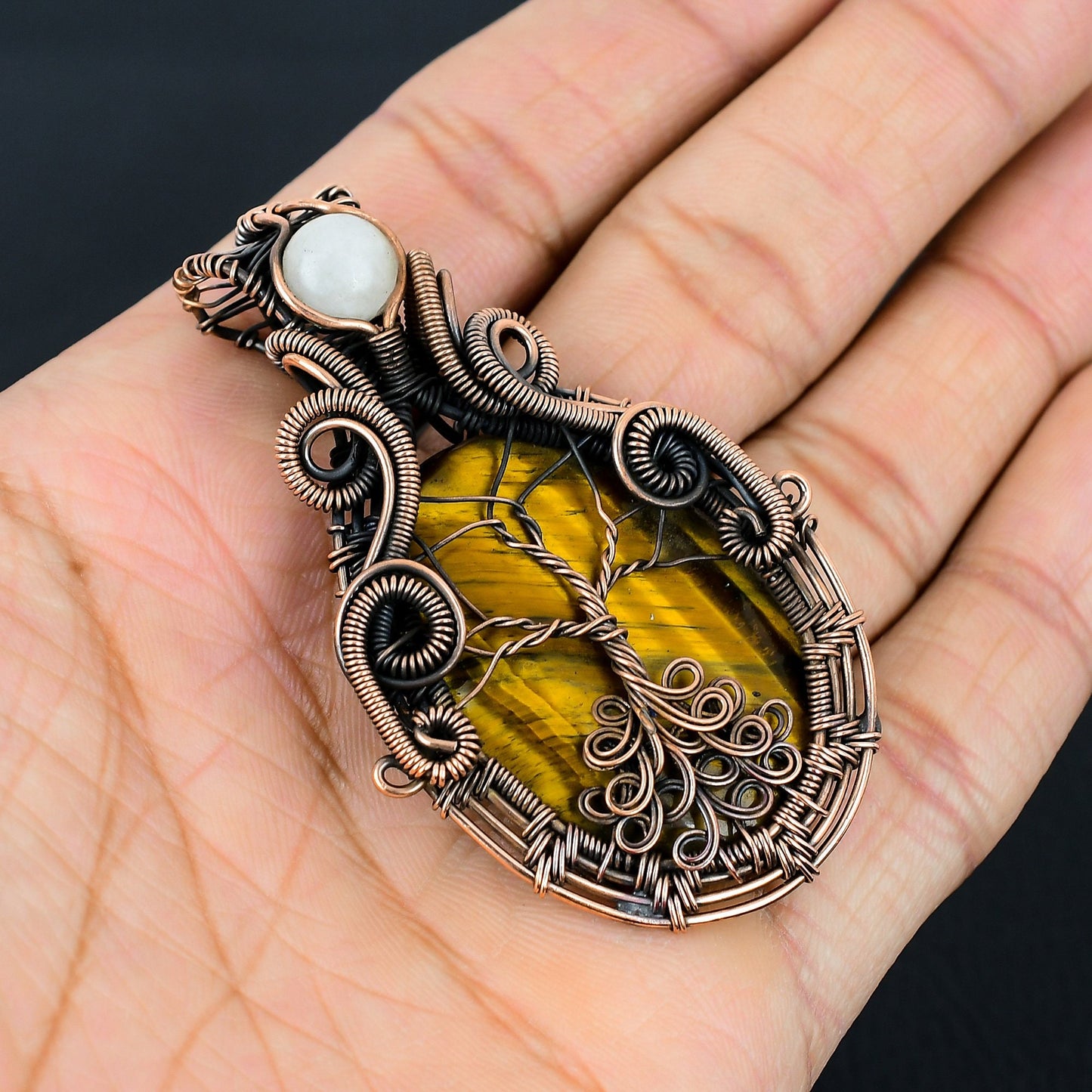 Golden Brown Tiger Eye Gemstone Pendant