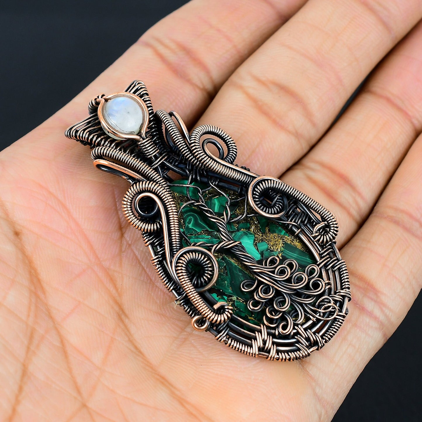 Green Malachite Gemstone Pendant