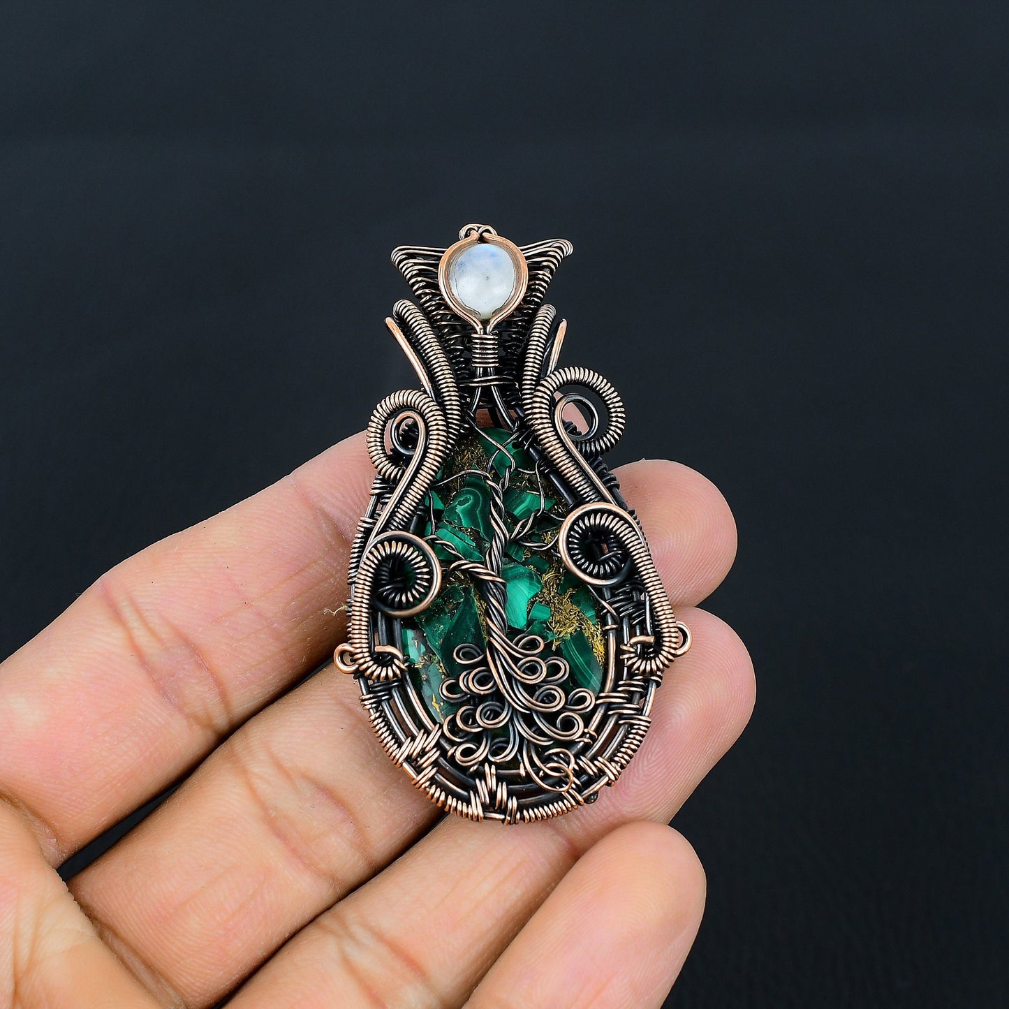 Green Malachite Gemstone Pendant