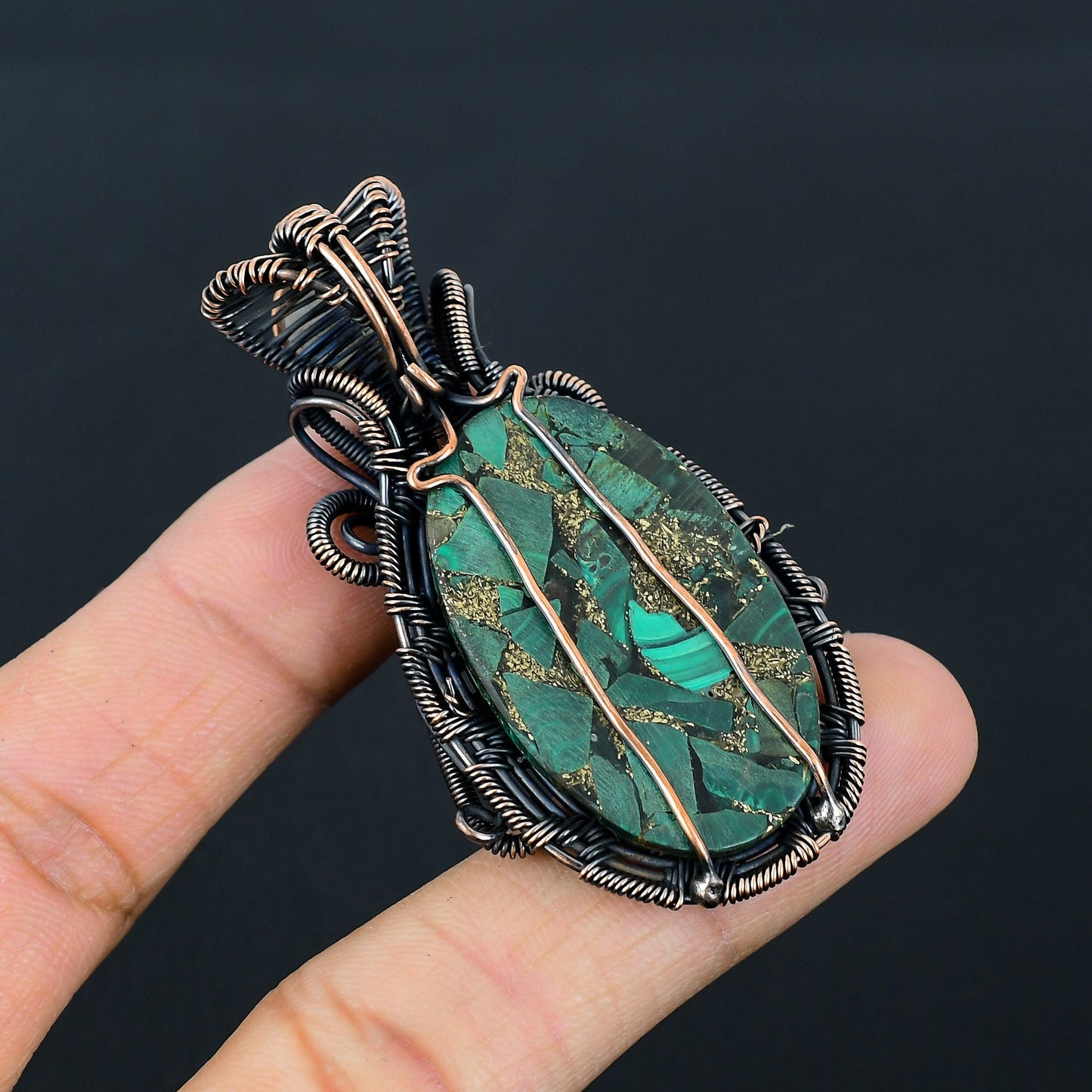 Green Malachite Gemstone Pendant