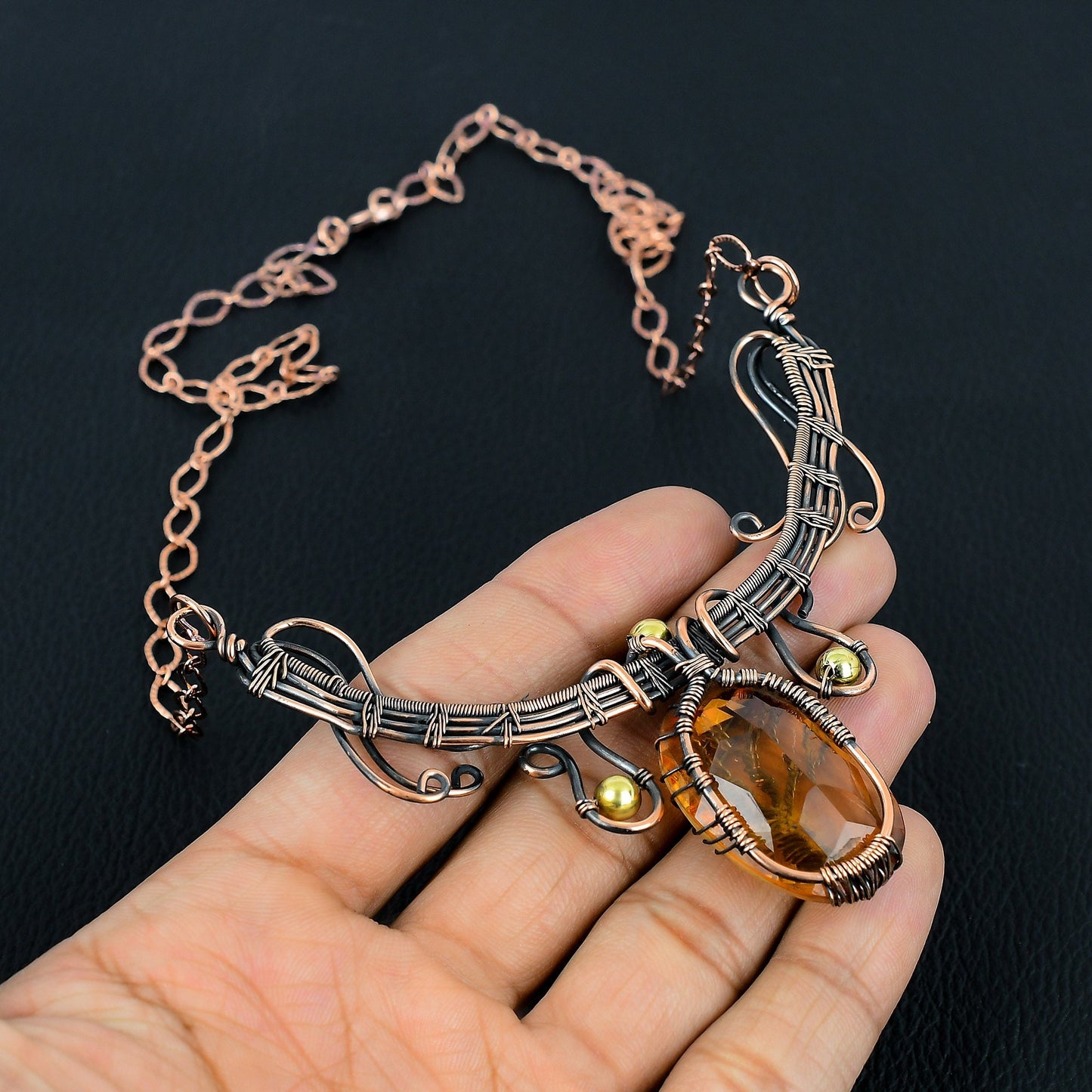 Yellow Citrine Gemstone Necklace