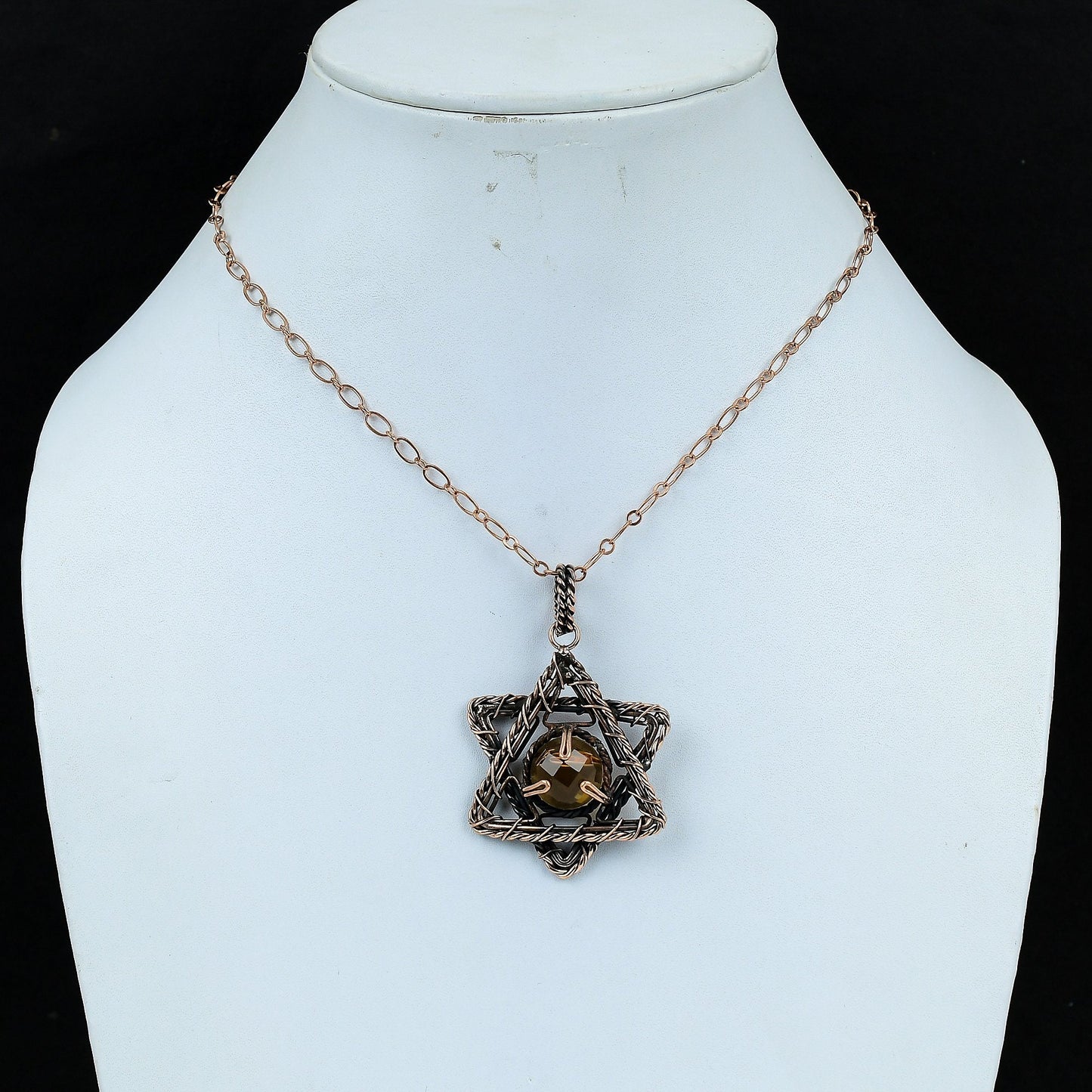 Yellow Citrine Gemstone Star Pendant