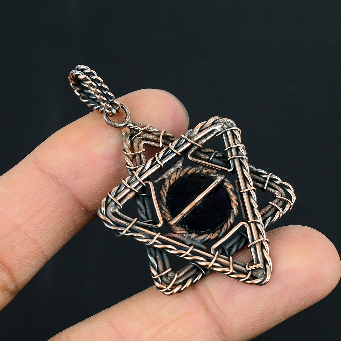 Purple Amethyst Gemstone Star Pendant