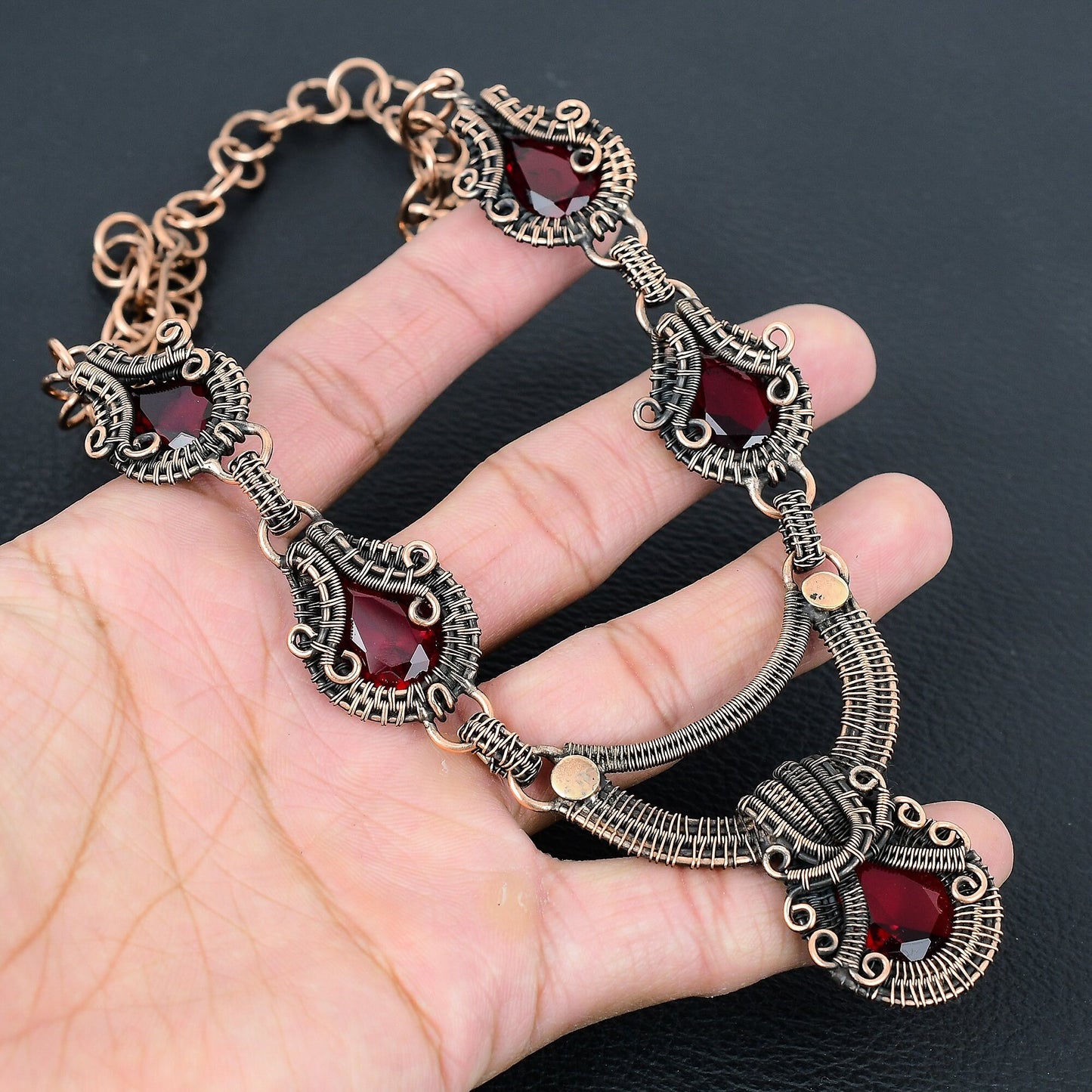 Red Garnet Gemstone Necklace
