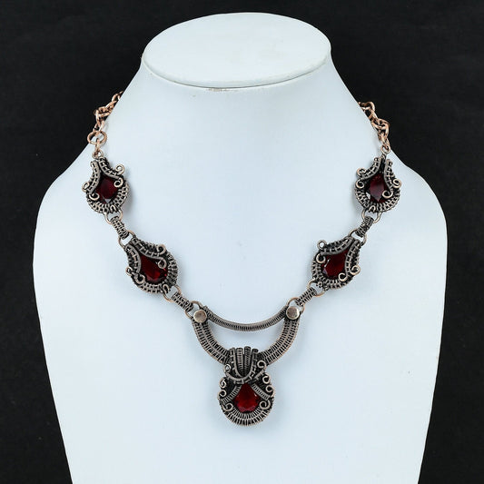 Red Garnet Gemstone Necklace