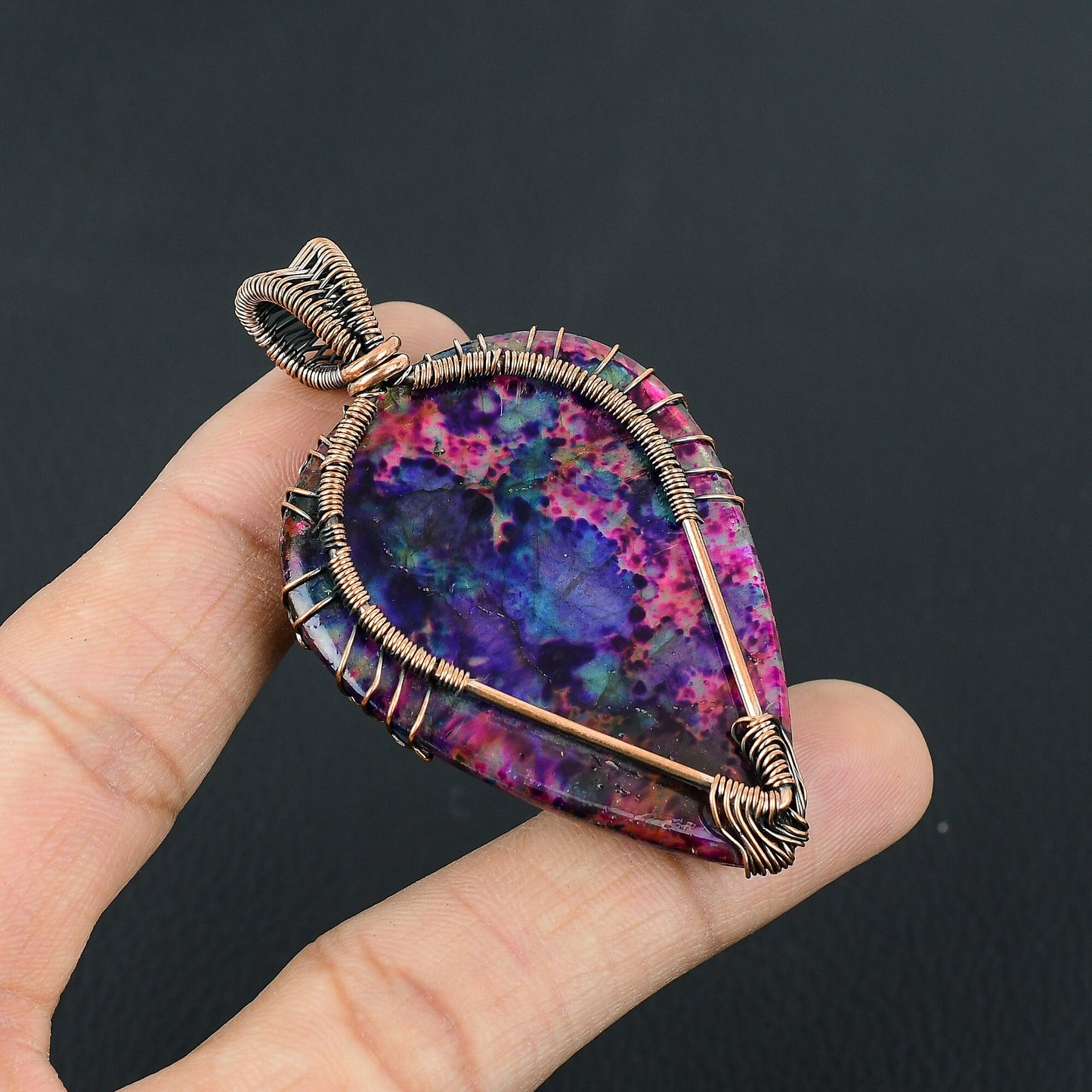 Tree of Life Multi-Color Labradorite Gemstone Pendant
