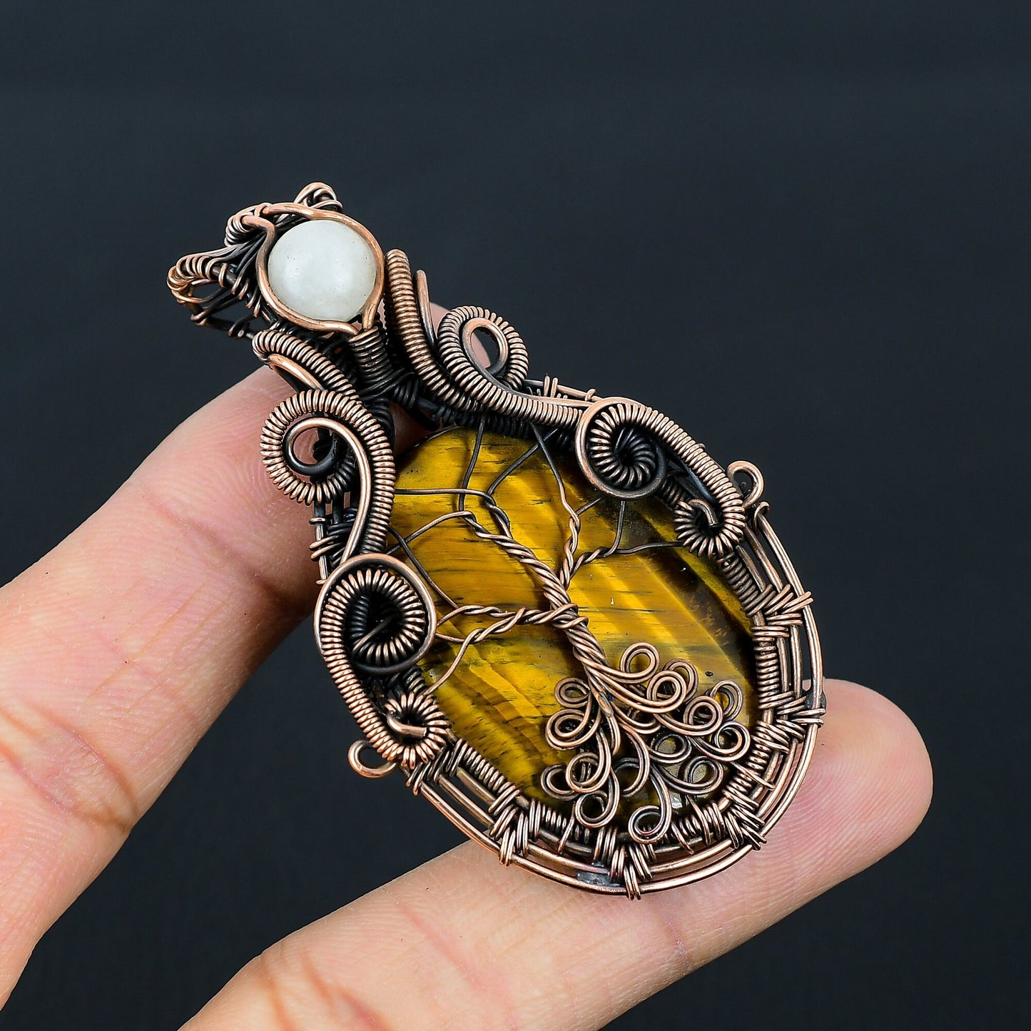 Golden Brown Tiger Eye Gemstone Pendant