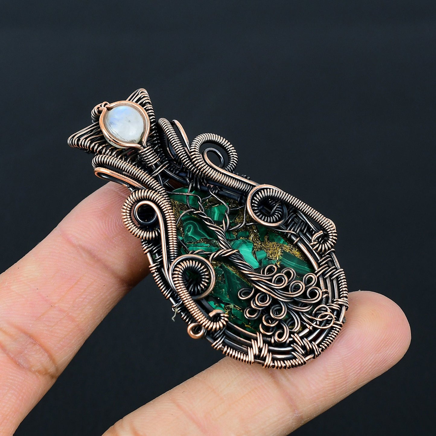 Green Malachite Gemstone Pendant