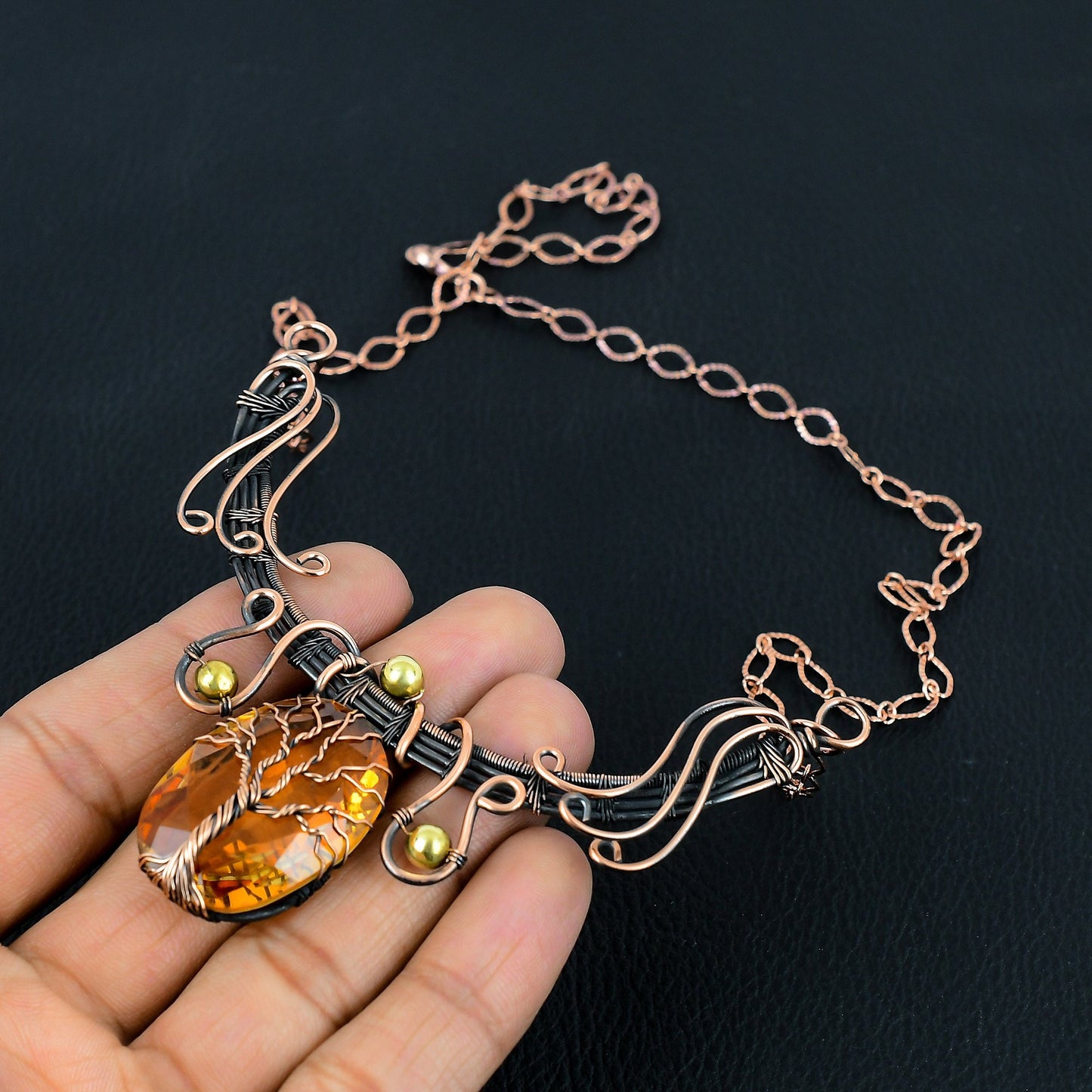 Yellow Citrine Gemstone Necklace